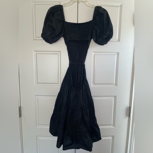 Mini Open Back Black Dress, Size M - Picture 5 of 7